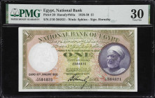 EGYPT. National Bank of Egypt. 1 Pound, 10.1.1930. P-20. PMG Very Fine 30.
A wholesome example of this popular type from Egypt with fresh color and p...