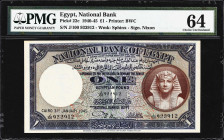 EGYPT. National Bank of Egypt. 1 Pound, 31.1.1945. P-22c. PMG Choice Uncirculated 64.

Estimate: $100.00 - $200.00
