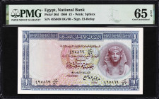 EGYPT. National Bank of Egypt. 1 Pound, 1960. P-30d. PMG Gem Uncirculated 65 EPQ.

Estimate: $50.00 - $100.00