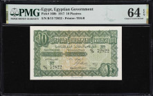 EGYPT. Government of Egypt. 10 Piastres, 27.5.1917. P-160b. PMG Choice Uncirculated 64 EPQ.

Estimate: $300.00 - $500.00