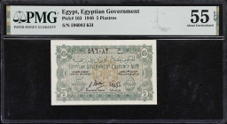 EGYPT. Government of Egypt. 5 Piastres, 1940. P-163. PMG About Uncirculated 55 EPQ.

Estimate: $140.00 - $280.00