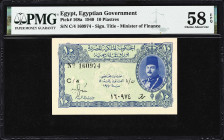 EGYPT. Royal Government of Egypt. 10 Piastres, 1940. P-168a. PMG Choice About Uncirculated 58 EPQ.

Estimate: $100.00 - $150.00