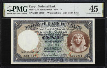 EGYPT. Lot of (2). National Bank of Egypt. 1 & 5 Pounds, 1948-59. P-22d & 31c. PMG Choice Extremely Fine 45 & Gem Uncirculated 66 EPQ.

Estimate: $7...