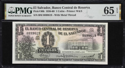EL SALVADOR. Banco Central de Reserva de El Salvador. 1 Colon, 23.1.1957. P-90b. PMG Gem Uncirculated 65 EPQ.

Estimate: $200.00 - $300.00