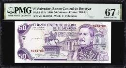 EL SALVADOR. Banco Central de Reserva de El Salvador. 50 Colones, 19.6.1980. P-131b. PMG Superb Gem Uncirculated 67 EPQ.

Estimate: $150.00 - $300.0...