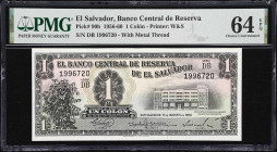 EL SALVADOR. Lot of (3). Banco Central de Reserva de El Salvador. 1 Colon, 1960 & 1968. P-11a & 90b. PMG About Uncirculated 50 EPQ to Choice Uncircula...