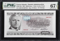 FAEROE ISLANDS. Faeroe Islands Government. 1000 Kronur, 1994. P-23e. PMG Superb Gem Uncirculated 67 EPQ.

Estimate: $300.00 - $500.00