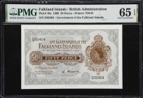 FALKLAND ISLANDS. Lot of (2). Government of the Falkland Islands. 50 Pence & 1 Pound, 1967-69. P-8a & 10a. PMG Gem Uncirculated 65 EPQ & Gem Uncircula...