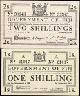 FIJI. Lot of (2). Government of Fiji. 1 & 2 Shillings, 1942. P-49a & 50a. Extremely Fine to About Uncirculated.

Estimate: $50.00 - $100.00