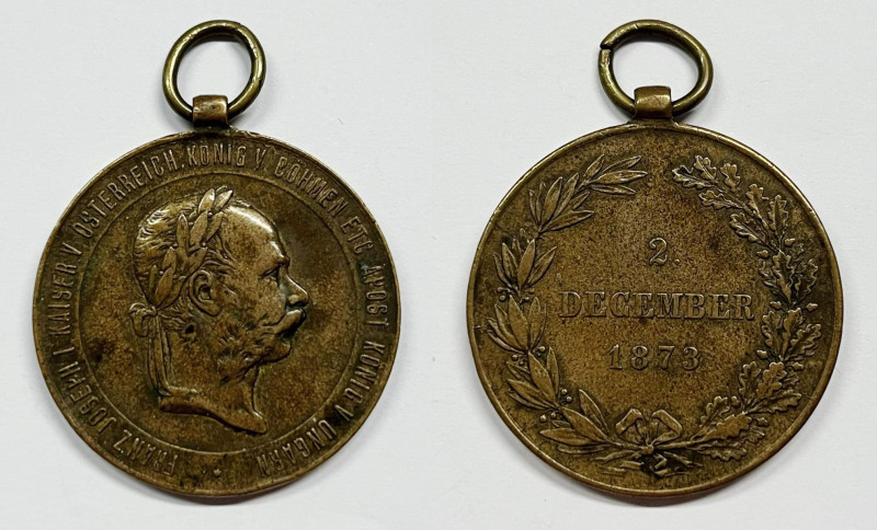 AUSTRIA. Francesco Giuseppe (1848-1916). Medaglia di Guerra - 2 dicembre 1873. A...