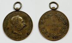 AUSTRIA. Francesco Giuseppe (1848-1916). Medaglia di Guerra - 2 dicembre 1873. Ae; 32,9 mm

BB/SPL