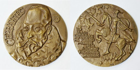 PERSONAGGI. Miguel de Cervantes. Medaglia con scena del don Chisciotte al rovescio. Ae; 60,4mm

FDC