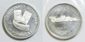FORMULA 1. Medaglia 1977 campionato mondiale "Agip-Ferrari mod.312/T2". IPZS Ag 986; 5gr

FDC

 In Bustina Originale Sigillata
