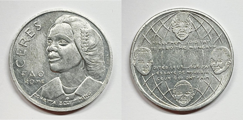 ITALIA. Coretta Scott King (1927-2006). Medaglia FAO Al; 2,90 gr; 25 mm

SPL