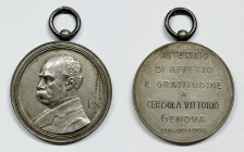 ITALIA. Genova, medaglia 1903 nominativa per attestato di affetto e gratitudine a Cerisola Vittorio. Ag; 13,55 gr; 28,1 mm

SPL
