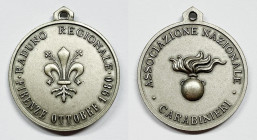 ITALIA. Medaglia Raduno regionale associazione nazionale carabinieri 1980 - Firenze Ae argentato; 26,9 mm

FDC
