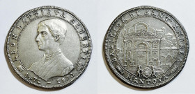 MANTOVA. Medaglia per il V centenario della costruzione della Basilica di Sant'Andrea di Mantova, progetto di Leon Battista Alberti. Ag; 25,80gr; 40,5...