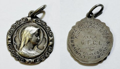 MEDAGLIA religiosa. UniversitÃ del sacro cuore riconoscente alla G.F.C.L 1928 Ni; 20mm

BB