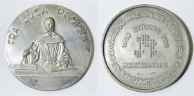 Montecatini Terme. Medaglia per il XXVI congresso nazionale ragionieri e commercialisti 1990. Fra' Luca Pacioli. Ag 925; 83,90gr; 52mm

FDC