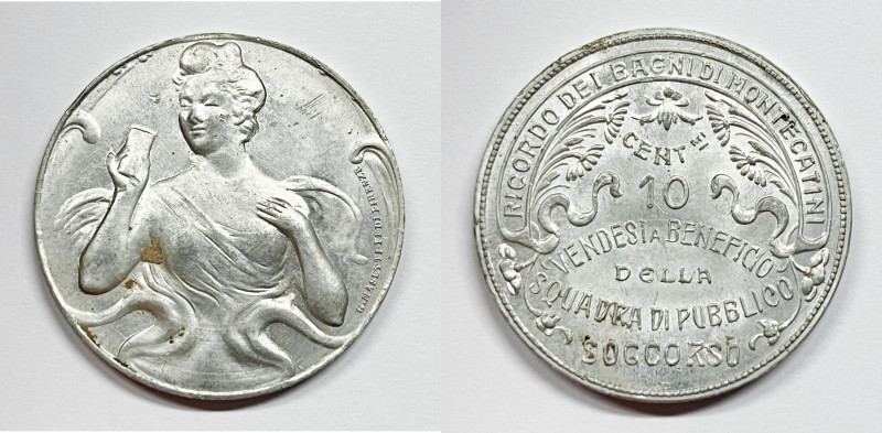 Montecatini (1920 circa). Buono da 10 cent Ricordo dei Bagni di Montecatini. Opu...