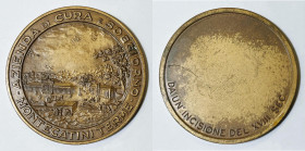 Montecatini Terme. Medaglia (1970 circa) con veduta settecentesca di Montecatini Terme. Ae; 50,80mm

FDC