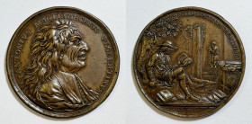 PERSONAGGI. ANTONIO MAGLIABECHI (1633-1714). Bibliotecario di Cosimo III de'Medici. Medaglia 1714 in memoria del Magliabechi. Opus: Antonio Maria De G...