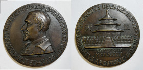 PERSONAGGI. CELSO COSTANTINI (1876-1958). Medaglia per il cardinale Celso Costantini delegato apostolico in Cina 1933. Opus: Giampaoli. Ae; 102mm

F...