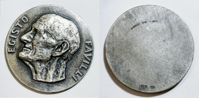 PERSONAGGI. EGISTO FAVILLI. Medaglia uniface in omaggio a Egisto Favilli. Ag; 29...