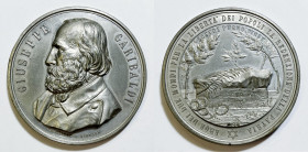 PERSONAGGI. GIUSEPPE GARIBALDI. Medaglia per il pellegrinaggio alla tomba di Garibaldi (1882). Opus: Johnson. Metallo bianco; 57mm

FDC