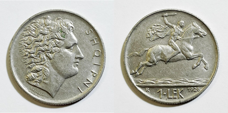 ALBANIA. Zog I. 1 Lek 1926 KM 5; Ni

BB+