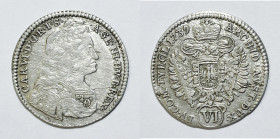 AUSTRIA. Carlo VI. 6 Kreuzer 1739 Hall KM 1615; Ag; 3,17gr.

BB+