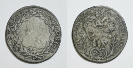 AUSTRIA. Giuseppe II (1780-1790). 20 kreuzer 1781 B. KM 2069; Ag; 6,38gr

MB