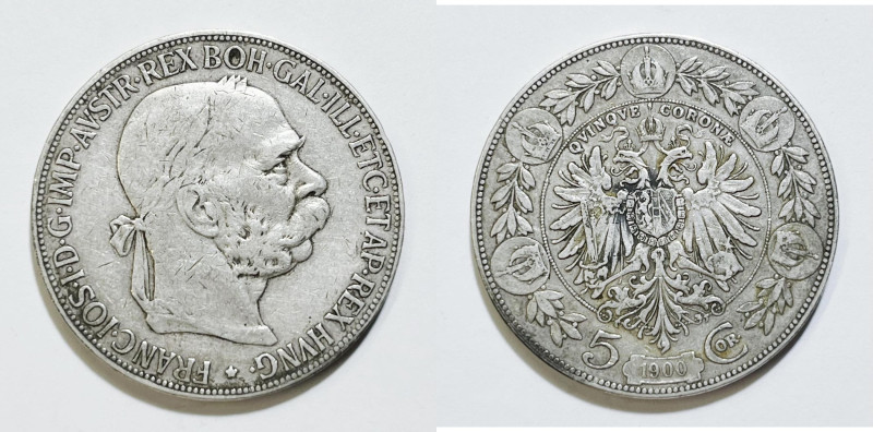 AUSTRIA. Francesco Giuseppe (1848-1916). 5 corone 1900. KM 2807; Ag; 23,85gr.
...