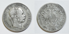 AUSTRIA. Francesco Giuseppe (1848-1916). 1 fiorino 1883. KM 2222; Ag; 12,3gr

BB