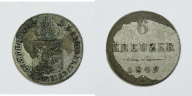 AUSTRIA. Francesco Giuseppe (1848-1916). 6 kreuzer 1849 A. KM 2200; Mi; 1,90gr

BB