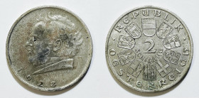 AUSTRIA. 2 scellini 1928 "Schubert". KM 2843; Ag; 12gr

BB