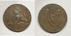 BELGIO. Leopoldo I. 5 cent 1837 Cu

BB

 Legenda "Belges"