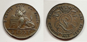 BELGIO. Leopoldo I. 5 cent 1858 Cu

BB+