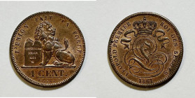 BELGIO. Leopoldo I, 1 Cent 1861 KM 1.2; Cu

FDC - RAME ROSSO

 RARO - Legenda "Belges"
