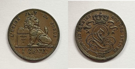 BELGIO. Leopoldo I. 1 Cent 1861 KM 1; Cu

SPL

 Legenda "Belges"