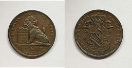 BELGIO. Leopoldo I. 1 Cent 1862 KM 1; Cu

qSPL

 Legenda "Belges"