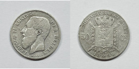 BELGIO. Leopoldo II. 50 Cent 1886 KM 27; Ag; 2,5gr.

BB

 Legenda "Belgen"