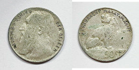BELGIO. Leopoldo II. 50 Cent 1901 KM 27; Ag; 2,5gr.

BB

 Legenda "Belges"