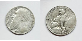 BELGIO. Leopoldo II. 50 Cent 1901 KM 27; Ag; 2,5gr.

BB

 Legenda "Belges"