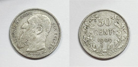 BELGIO. Leopoldo II. 50 Cent 1909 KM 27; Ag; 2,5gr.

BB+

 Legenda "Belges"
