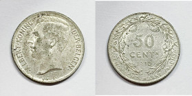 BELGIO. Leopoldo II. 50 Cent 1910 KM 27; Ag; 2,5gr.

SPL

 Legenda "Belgen"