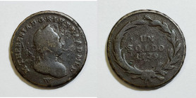 MILANO. REGNO LOMBARDO VENETO. Maria Teresa (1740-1780). Soldo 1777 (zecca di Vienna). MIR 440/4; Cu; 7,60gr

MB

 RARO