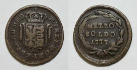 MILANO. REGNO LOMBARDO VENETO. Maria Teresa (1740-1780). 1/2 soldo 1777. MIR 441/1; Cu; 3,90gr

BB