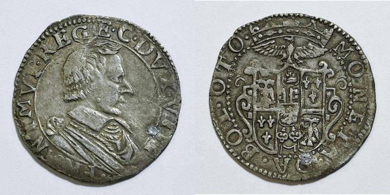 MODENA. Francesco I (1629-1658). 8 bolognini per il levante. MIR 792; Ag; 3,60gr...