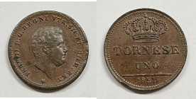 NAPOLI. Regno di Napoli. Ferdinando II. 1 Tornese 1851 Gig.295; CU; 

FDC